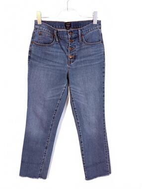J.Crew | Women’s Medium Wash Essential Straight Jean Button Fly Size 26